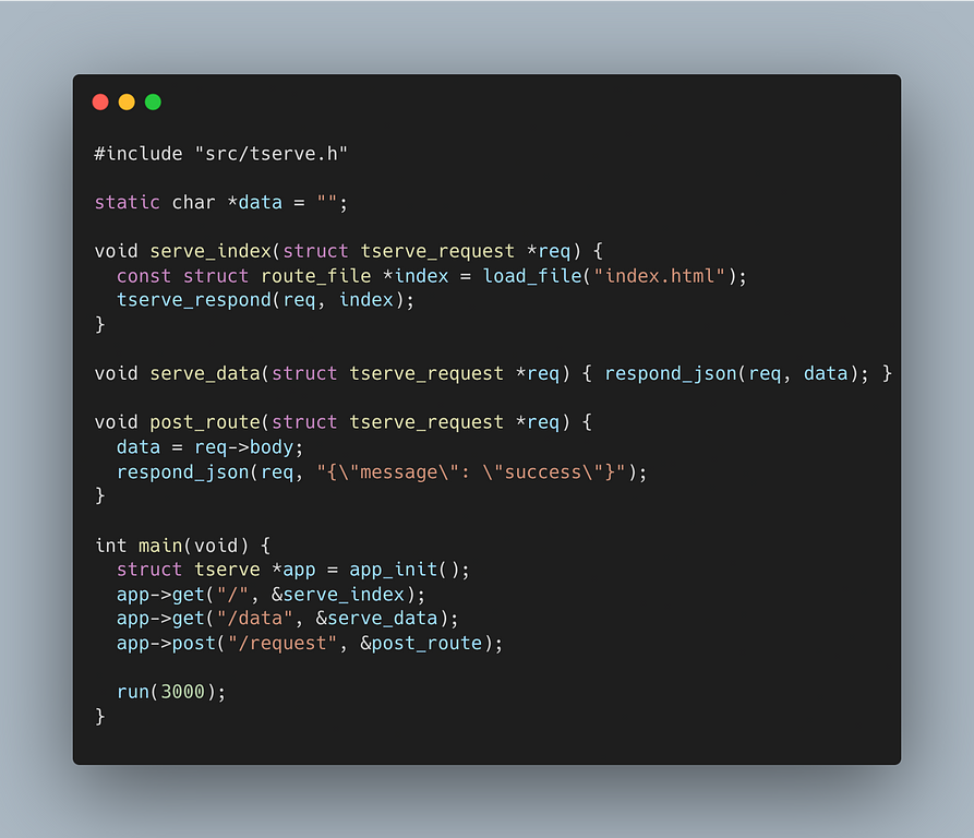 Thumbnail for tserve - A barebones HTTP server library in C